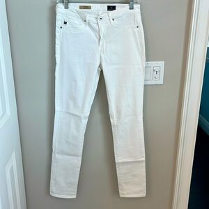 White AG Mid-rise cigarette jeans